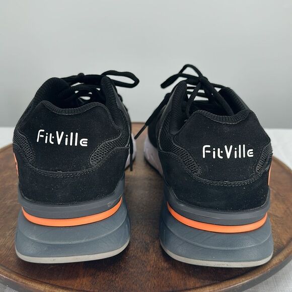 FitVille Shoes Mens 11.5 Wide Rebound Core Walking v1 Black Gray Athletic - Picture 4 of 12